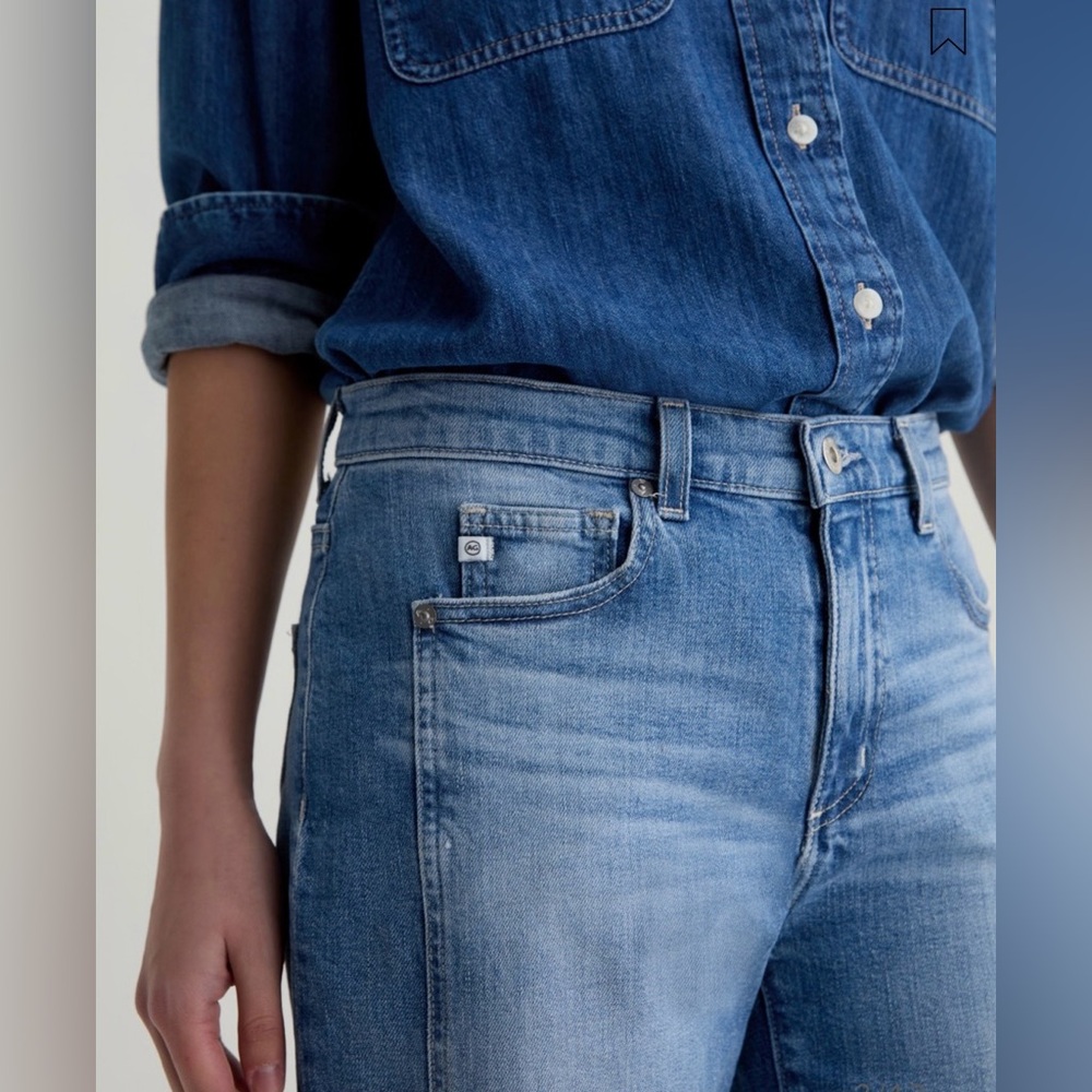 AG Saige Wide Leg Crop Panel Jean - Picture 4 of 6